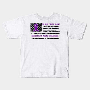 No One Fights Alone Narcissistic Abuse Awareness Kids T-Shirt